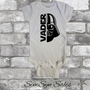 Star Wars Darth Vader Baby Onesie 0-3 Months Unisex One-Piece Bodysuit Brand New